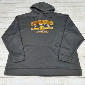 Dodger Minnesota Duluth Bulldogs Hoodie Men XL Gray Performance Sweatshirt